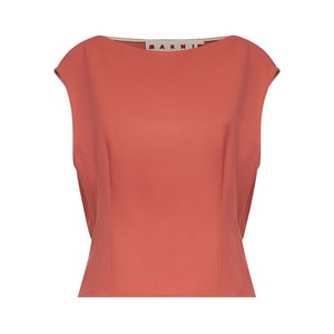 마르니 보트 넥 개더 탑