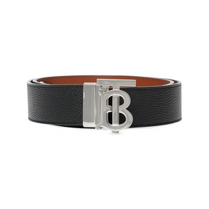 버버리 버버리 모노그램 디테일 버클 벨트, cm 115, 블랙계열+브라운계열