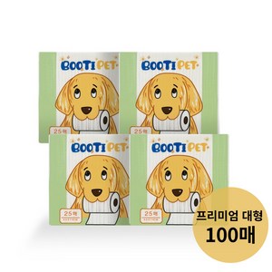 부티펫 강아지 배변패드 대형 70g 꽃무늬 프리미엄 큰패드 100매 SAP 7g, 4개, 25매