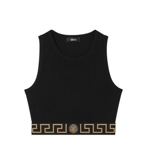 베르사체 그레카 보더 크롭 탑, 블랙계열, Numeric 1(KR 55)