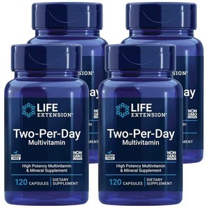 라이프익스텐션 투-퍼-데이 멀티비타민 캡슐, 120정, 4개
