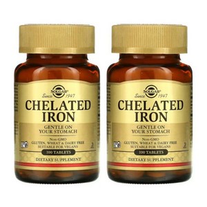 솔가 킬레이트 철분 타블렛, 100정, 2개