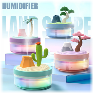 초간편 급수 대용량 초음파 C타입 사무실 어린이 책상 여행지 풍경 가습기, 하와이