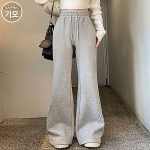 메이킹유 [인생핏부츠컷] 밴딩 절개 사선 포인트 스트링 하이웨스트 군살커버 슬림 데일리 J51035보니시기모팬츠