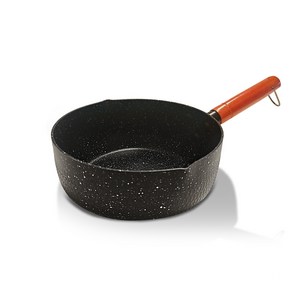 SoBuy 다용도 맥반석 논스틱 편수 밀크팟, 블랙, 22cm, 1개