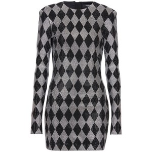 발망 크리스털 장식 미니 드레스, 블랙계열+실버계열, France 34(KR 55)