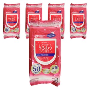 에스셀렉트 확실히 지워지는 우루오우 클렌징 시트 로즈향, 50매입, 5개