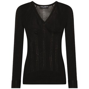 돌체앤가바나 오픈워크 에어리어 스웨터, 블랙계열, Italy 38(KR 33)
