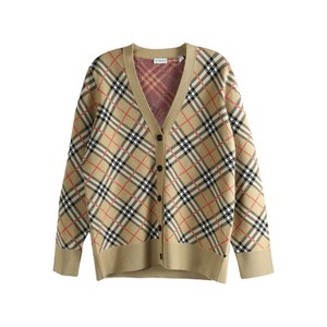 버버리 체크 패턴 가디건, 베이지계열, Mid standard L