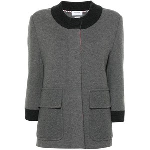 톰 브라운 콘트라스트 트리밍 울 혼방 가디건 코트, 그레이계열, Italy 42(KR 66)