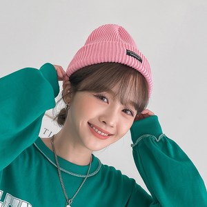 캡조아 기본비니 심플 라벨 데일리 골지비니 남녀공용 캐주얼 니트비니 모자