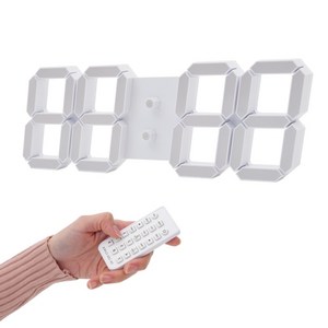 다니비 LED 무소음 리모컨 3D벽시계, 화이트