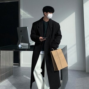 ANYOU 남성 겨울 울코트 케쥬얼 빅사이즈 코트 두터워짐 롱코트