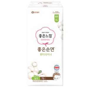 좋은느낌 좋은순면 데일리라이너 팬티라이너, 일반, 75개입, 1개