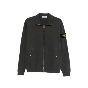 스톤 아일랜드 로고 패치 지퍼 스웨트셔츠, 그레이계열, Standard XL(KR 105)