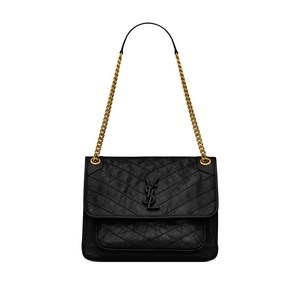 생로랑 니키 레터링 로고 숄더 백