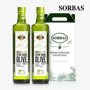 소르바스 유기농 엑스트라버진 올리브유 500ml x 2병, 1세트