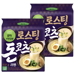 풀무원자연건면 로스팅 돈코츠 라멘 109.5g, 8개, (4개입 X 2팩)