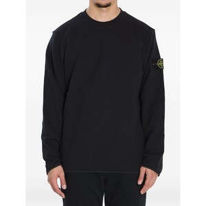 스톤 아일랜드 로고 배지 크루 넥 티셔츠, 블랙계열, Standard M(KR 95)