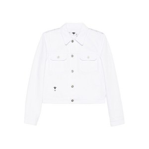 디올 자수 디테일 데님 재킷, 화이트계열, FR 40(KR 66)