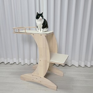 하츄펫 미니캣타워 2단 고무나무 캣타워 먼치킨 국내제작, 그레이, 1개