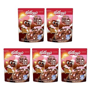 첵스초코 오곡으로 만든 마시멜로 시리얼, 400g, 5개