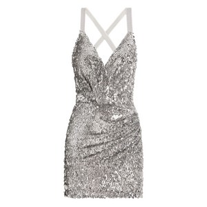 돌체앤가바나 시퀸 크로스오버 드레스, 실버계열, Italy 46(KR 77)