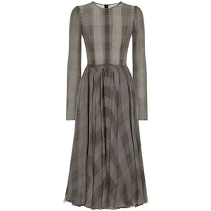 돌체앤가바나 체크 패턴 미디 드레스