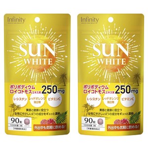 Infinity Sun White 먹는 자외선차단제 햇빛차단 먹는 선크림 90정 2개, 2개