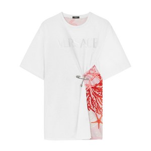 베르사체 바로코 씨 세이프티 핀 티셔츠, 화이트계열, Italy 40(KR 55)