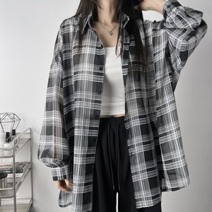 레이디스룸 [살탐방지~3XL] 여리 쿨링 왕박시 링클프리 오버핏 긴팔 체크 셔츠 남방 남녀공용