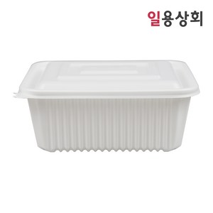 [ILYONG] 사각 찜용기 JH 23199 특대 2500ml 100세트 백색, 100개, 1세트