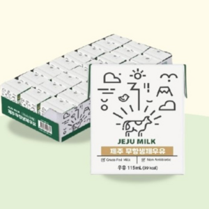 제주우유 무항생제 우유, 115ml, 24개