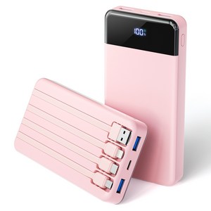 UOOFON 일체형 보조배터리 고속충전 30000mAh 대용량 PD 22.5W QC3.0 잔량표시+ 4개 케이블 멀티단자