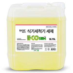 에코지엥 중성 세이프 식기세척기세제 18.75L 1종 원료사용, 1.(실속형) 베이직 세척기세제18.75L, 1개