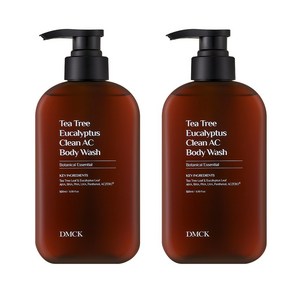 DMCK 티트리 유칼립투스 클린 아크 바디 워시 허브향, 2개, 500ml
