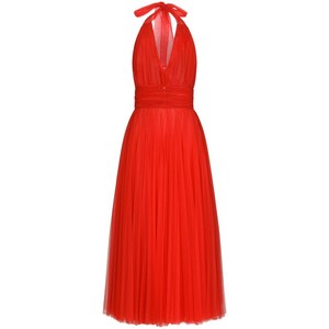 돌체앤가바나 튤 홀터 넥 미디 드레스, 레드계열, Italy 36(KR 33)