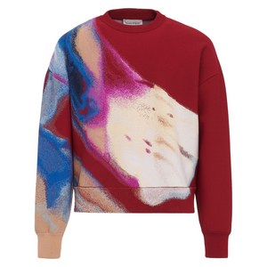 알렉산더맥퀸 루미너스 플라워 자카드 스웨터, 레드계열+멀티(혼합)컬러, Standard L