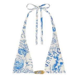 베르사체 언더워터 바로코 트라이앵글 비키니 탑, 화이트계열+블루계열, Numeric 1(KR 55)