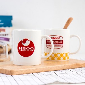 서울우유 2type 레트로 슬라이스치즈 () 머그컵 370ml, 1개