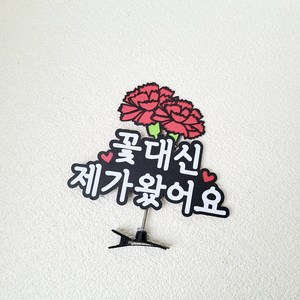 소소애 카네이션 어버이날 스승의날 머리띠 머리핀 토퍼, 1개, 꽃대신제가왔어요