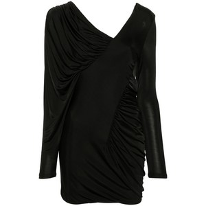 생로랑 드레이프 미니 드레스, 블랙계열, France 40(KR 77)