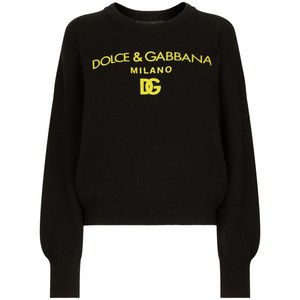 돌체앤가바나 로고 프린트 캐시미어 스웨터, 블랙계열, Italy 44(KR 66)