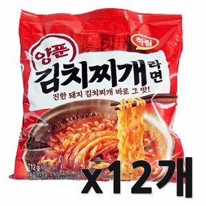 하림 양푼김치찌개라면 112g, 12개