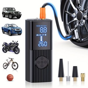 아웃프리 9000mAh 휴대용 저소음 무선 고효율 자동차 범용 다기능 고속 팽창기 타이어 볼 자전거 팽창기 대용량 팽창기, 블랙, 1개