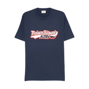 메종키츠네 로고 프린트 티셔츠, 블루계열, Standard S(KR 95)
