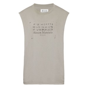 메종 마르지엘라 로고 프린트 민소매 탑