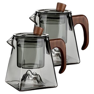 투명 티포트, 스모크 그레이, 440ml, 2개