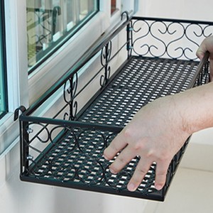 MK 베란다 화분걸이대 일반 창틀용 (직각 30 X 20cm) 창틀고리 2P, 검정