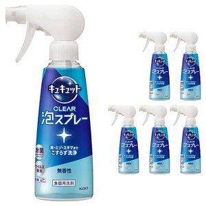 큐큣토 클리어 거품 스프레이 주방세제, 280ml, 6개